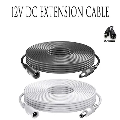 DC Power Supply Extension Cable 12V For CCTV Camera/PSU Lead 1m/2m/3m/5m/10m/15m • £4.70