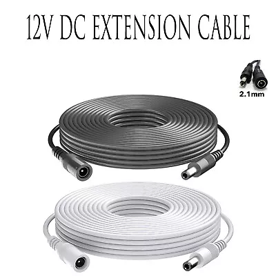 £3.50 • Buy DC Power Supply Extension Cable 12V For CCTV Camera/PSU Lead 2m/3m/5m/10m/15m UK