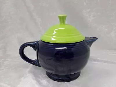 5.5  Fiesta Fiestaware Teapot Cobalt Blue Chartreuse Lime Green Lid • $36