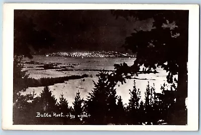 Butte Montana MT Postcard RPPC Photo By Night View C1930's Unposted Vintage • $29.95