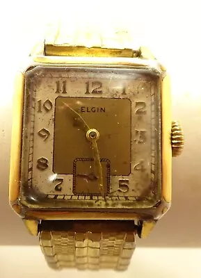 Antique Elgin Wristwatch 8/0 7J Men's Runs Serviced • $79.99
