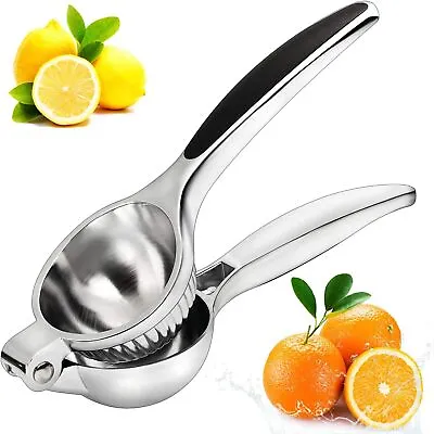 Manual Lemon Squeezer Heavy Duty Stainless Steel Press Hand Lime Citrus Juicer • £7.58