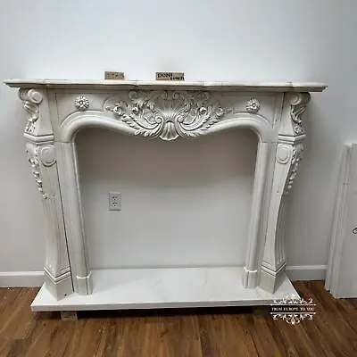 Beautiful Hand Carved Marble French Style  Estate Fireplace Mantel - Ttm13 • $4500