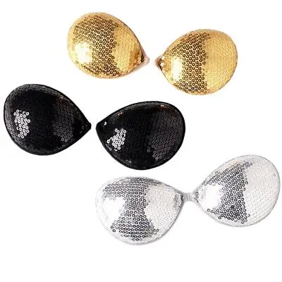 Sequin Adhesive Bra Strapless Backless Front Closure Reusable Push Up BWXB091 • $10.80