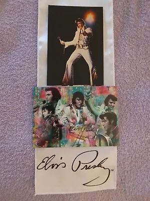 Elvis Presley Signature White Scarf&signature Concert Show Postcards Lot 3 Lta • $25