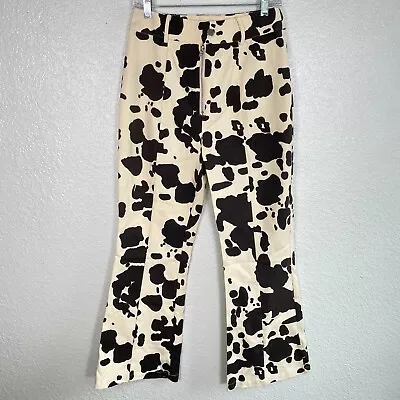 Anthropologie Pants Womes Small Cow Print Wide Leg Crop Flare Boho En Saison NEW • £39.90