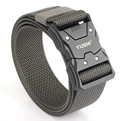 TUSHI Quick Release Work Belt Tactical Men Army Webbing Nylon Military Waistbelt • $3.99