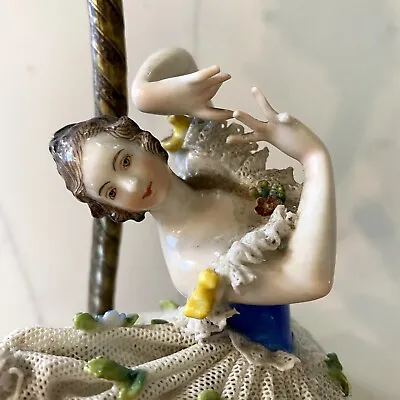 Ballerina Lamp Sculpture Girl White Vintage Electric Porcelain Without Shade 12  • $13.29