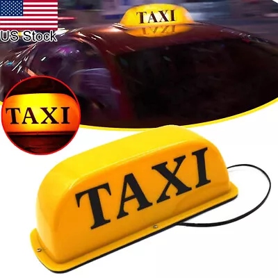 12V Bright Yellow Taxi Cab Roof Dome Top Topper Signal Lamp Shell Magnetic Base • $18.99