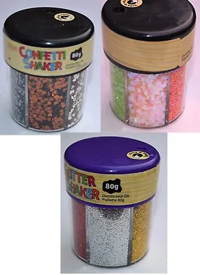 (Buy2Get1 Free)- Glitter Confetti 6 Colour Pot Shaker Art Craft Kids Card Making • £5.99