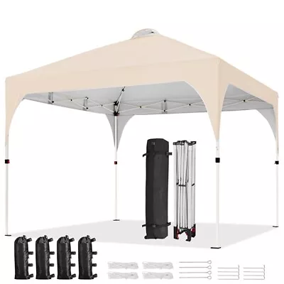 Outdoor Canopy 3x3m Pop Up Canopy Camping Tent With Wheeled Bag Beige • £59.99