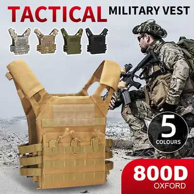 Military Tactical JPC Airsoft Molle Combat Plate Carrier Paintball Hunting Vest • $35.99