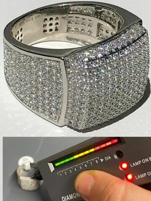 Men's Solid 925 Silver MOISSANITE Passes Tester Square Pinky RING Hip Hop • $151.19