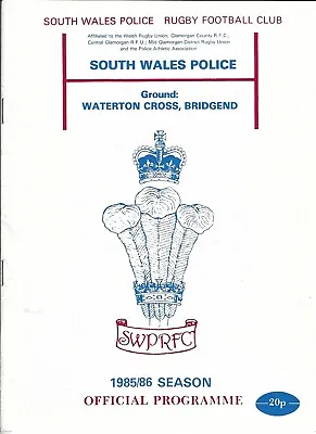 South Wales Police v Ebbw Vale 14 Dec 1985 Waterton Cross RUGBY PROGRAMME • £4.99