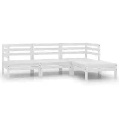 $242.95 • Buy 4 PCS Outdoor Garden Lounge Set Patio Furniture Setting Wooden Bench Seat White