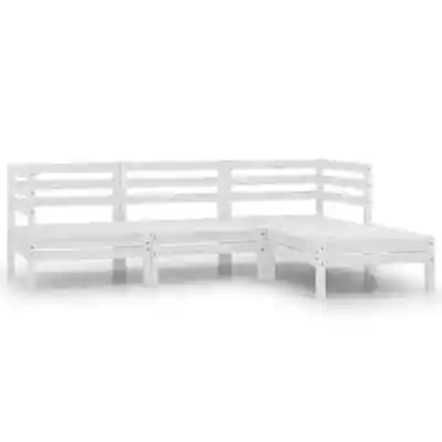 $242.95 • Buy 4 PCS Outdoor Garden Lounge Set Patio Furniture Setting Wooden Bench Seat White
