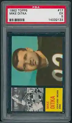 1962 Topps Mike Ditka #17 Rookie Bears PSA 5 EX B1 • $475