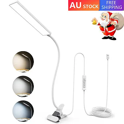 Dimmable 48 LED Clip On Desk Lamp USB Reading Study Table Lamp Gooseneck Light • $18.99