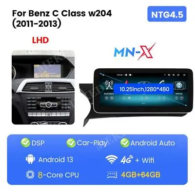 For Mercedes Benz C Class W204 2011-2014 Android 13 Car Radio Carplay GPS 8Core • $384.99