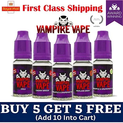 Vampire Vape E Liquid 10ml Vape Juice | Award Winning Heisenberg | All Flavors • £3.85