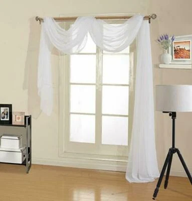 $6 • Buy 1 PC Sheer Window Scarf Valance Premium Fabric Window Treatment  37  X 216 