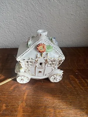 Vintage I.w. Rice Co. Porcelain Carriage Lamp Night Light Made In Japan Works • $25