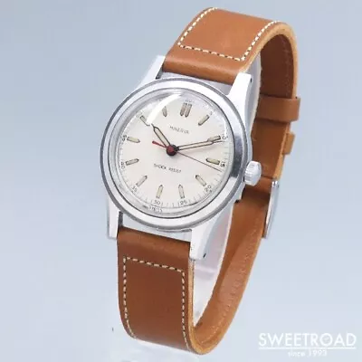 MINERVA Blue Steel Needle 17Jewles Manual Winding 1940s 40mm Unisex • $1300