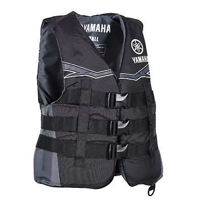 Yamaha New OEM Adult Men's MD Black Nylon Life Jacket/PFD MAR-21V3B-BK-MD • $101.06