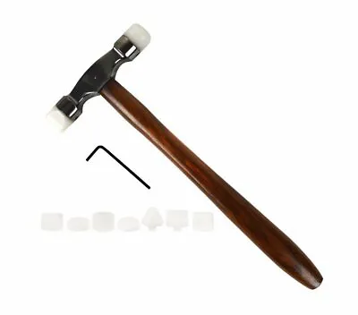 Nylon-tipped Metal Forming Hammer Soft Touch 9 Face Plastic Heads Jewelry Tool • $22.95