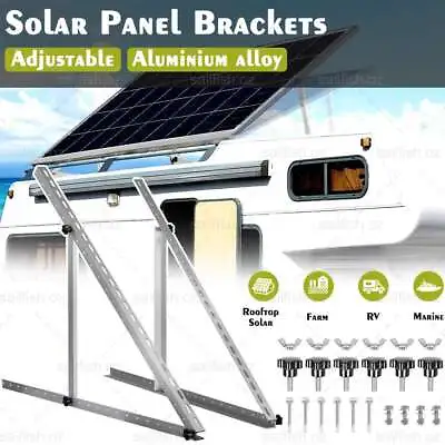 Foldable Solar Panel Mounting Flat Roof Tilt Mount Aluminum Adjustable Bracket Z • $38.59