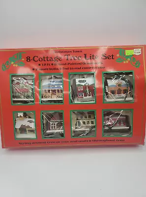 Vintage Lights Yule Rite Christmas Town Cottage Tree Lite 8 Light Set Ornaments • $12