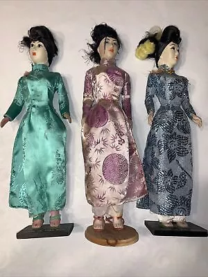 Vintage Set Of 3 Vietnamese Doll 17  • $40