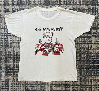 Vintage 1986 The Dead Milkmen Eat Your Paisley T Shirt L Circle Jerks TSOL MDC • $150