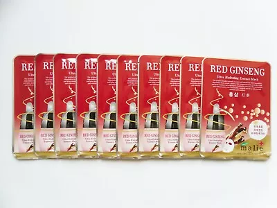 10pcs Malie RED GINSENG Face Mask Packs Sheet 25g Nourishing Moisture Cosmetic • £15.33