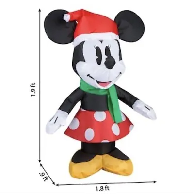 New Disney Minnie Mouse Christmas Airblown Inflatable Indoor 22” Tall Santa Hat • $22.99