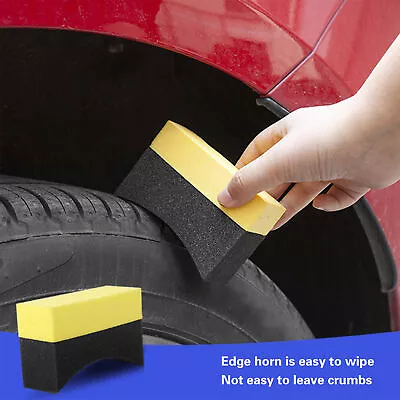 Car Wheel Tyre Waxing Cleaning Sponge Brush Pads Tire Dressing Applicator Brush- • $8.99