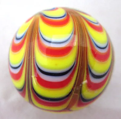 25mm RAZZAMATAZZ Handmade Art Glass Stripe Design Marbles Ball Large 1  SHOOTER • $9.95