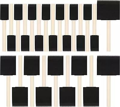 24 Pcs Foam Paint Brushes Wood Handle Sponge Brushes/Painting(1'' 2'' And 3'') • $9.76