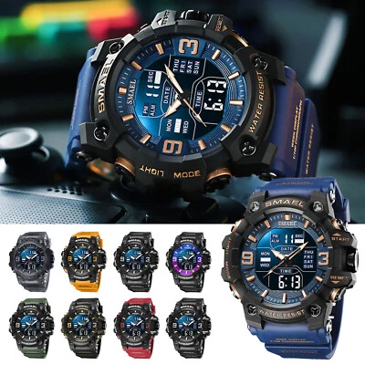 $24.43 • Buy SMAEL Men's Military Wrist Watch Sport Quartz Analog Digital Shock Waterproof