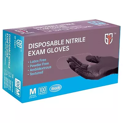 GP Craft Black 6Mil Nitrile Disposable Gloves Powder And Latex Free (100pcs) • $13.25