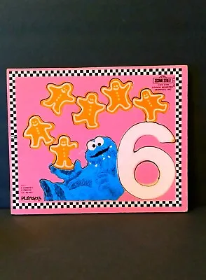 VTG 1973 MUPPETS SESAME STREET Cookie Monster #315-7  Wood Tray Playskool Puzzle • $6