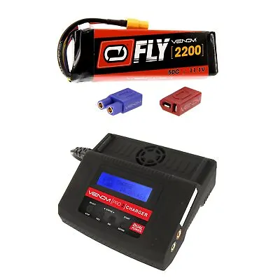 Venom Fly 50C 3S 2200mAh 11.1V LiPo Battery And Pro 2 Charger Combo • $126.98