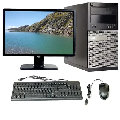 Dell Desktop Computer Intel I5 8GB RAM 1TB HD 22  Monitor Windows 10 Pro PC WiFi • $176.33
