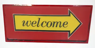 Vintage Mcdonalds Welcome Exit Drive Thru Sign 1980's Advertising 36  X 15  • $159.99