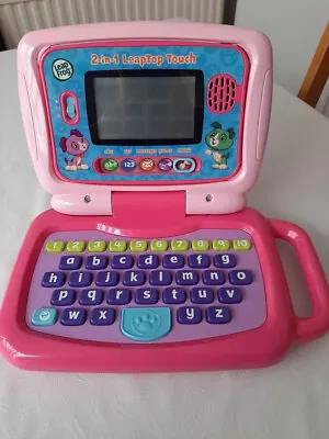 Leapfrog 2 In 1 Leaptop Touch Pink Learning Tablet Laptop For Kids Educational • £19
