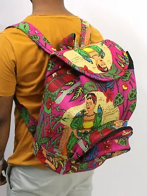 $25.77 • Buy Hippie Frida Kahlo Printed Man & Women Casual Cotton Bag Multi Backpack Bags