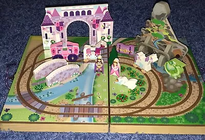 Melissa And Doug Wooden Princess Castle Girl's Gift Ideas Take-Along Kingdom Toy • $24.99