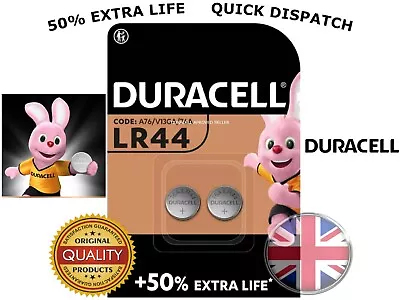 Duracell LR44 Batteries Alkaline AG13 SR44 L1154 RW82 1.5v Coin Button Battery • £2.40