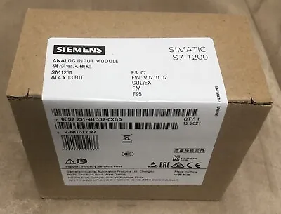 $145 • Buy FACTORY SEALED - Siemens Analog Input Module 6ES7 231-4HD32-0XB0 Simatic S7-1200