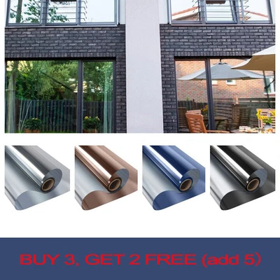 £4.99 • Buy One Way Mirror Window Film Reflective Home Privacy Solar Tint Foil Glass Sticker